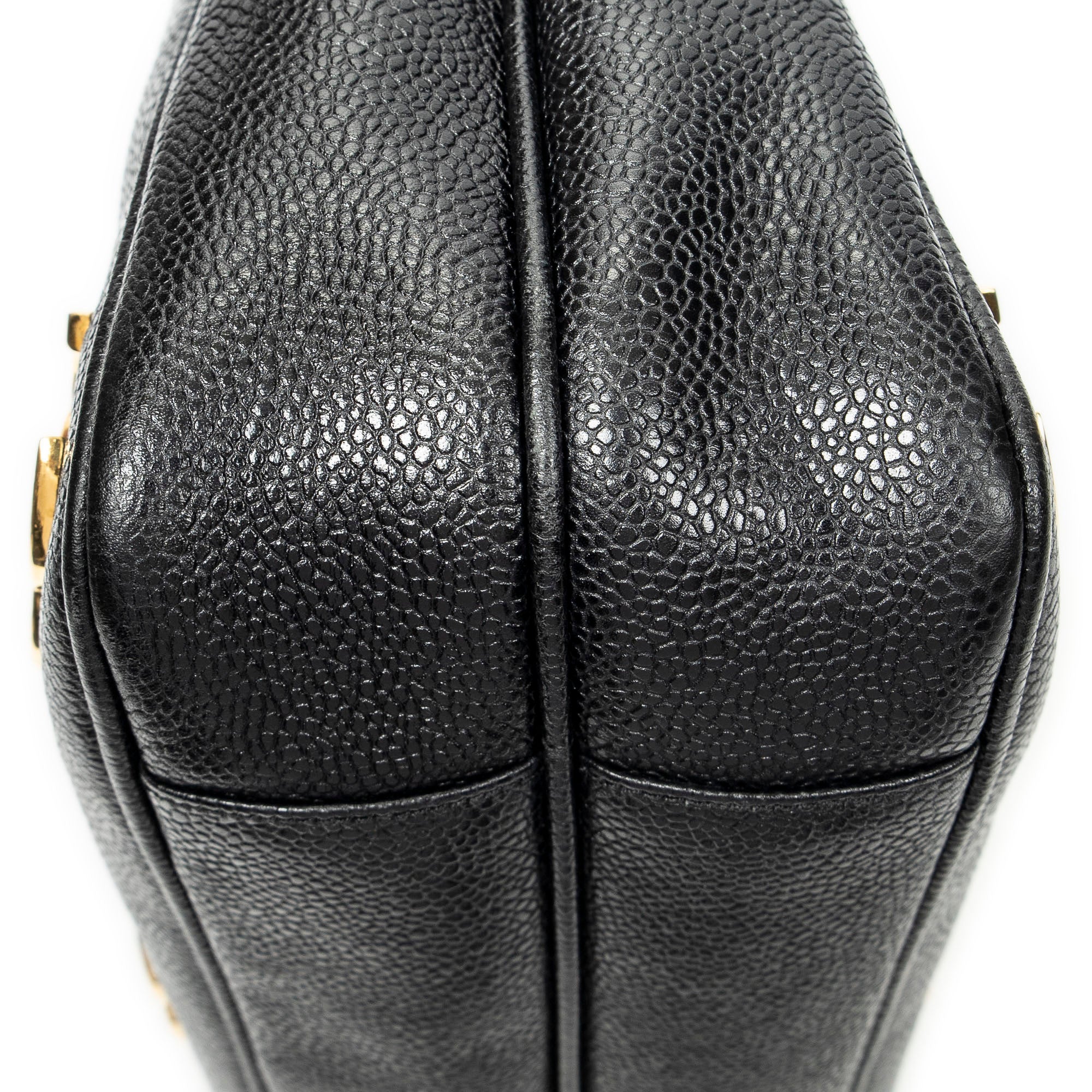 Shoulder Bag Triple CC Chain Tote Black Caviar Leather