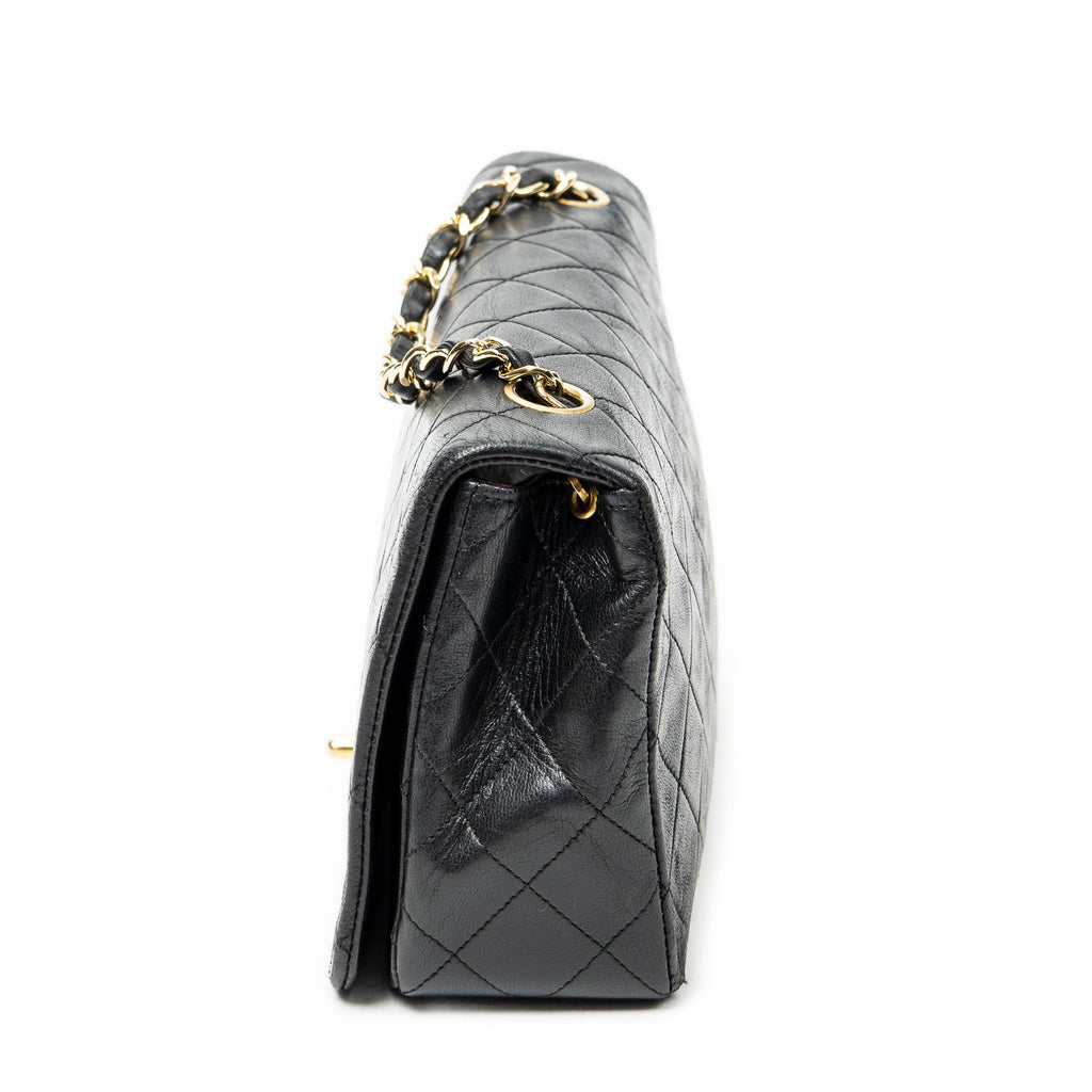 Shoulder Bag Mademoiselle Full Flap Black Quilted Lambskin Leather