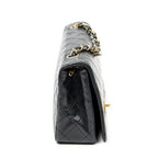 Shoulder Bag Mademoiselle Full Flap Black Quilted Lambskin Leather