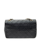 Shoulder Bag Mademoiselle Full Flap Black Quilted Lambskin Leather