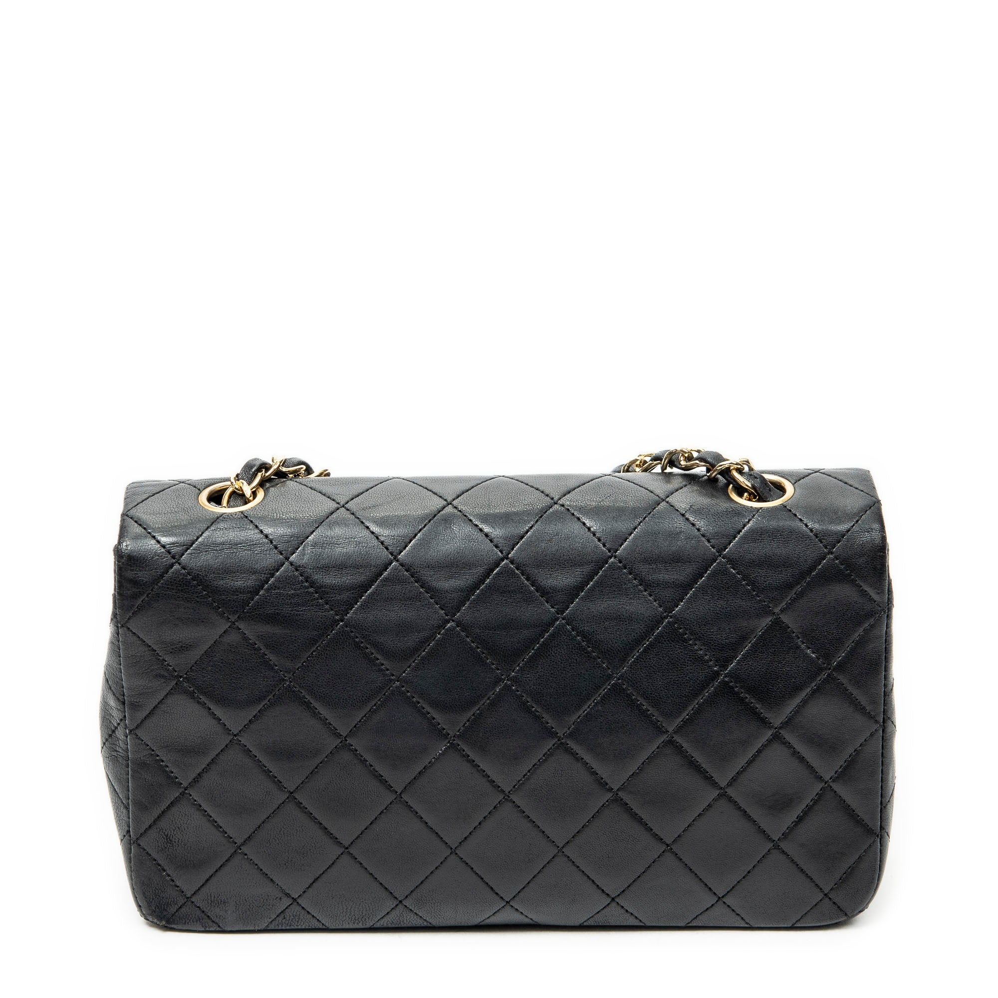 Shoulder Bag Mademoiselle Full Flap Black Quilted Lambskin Leather