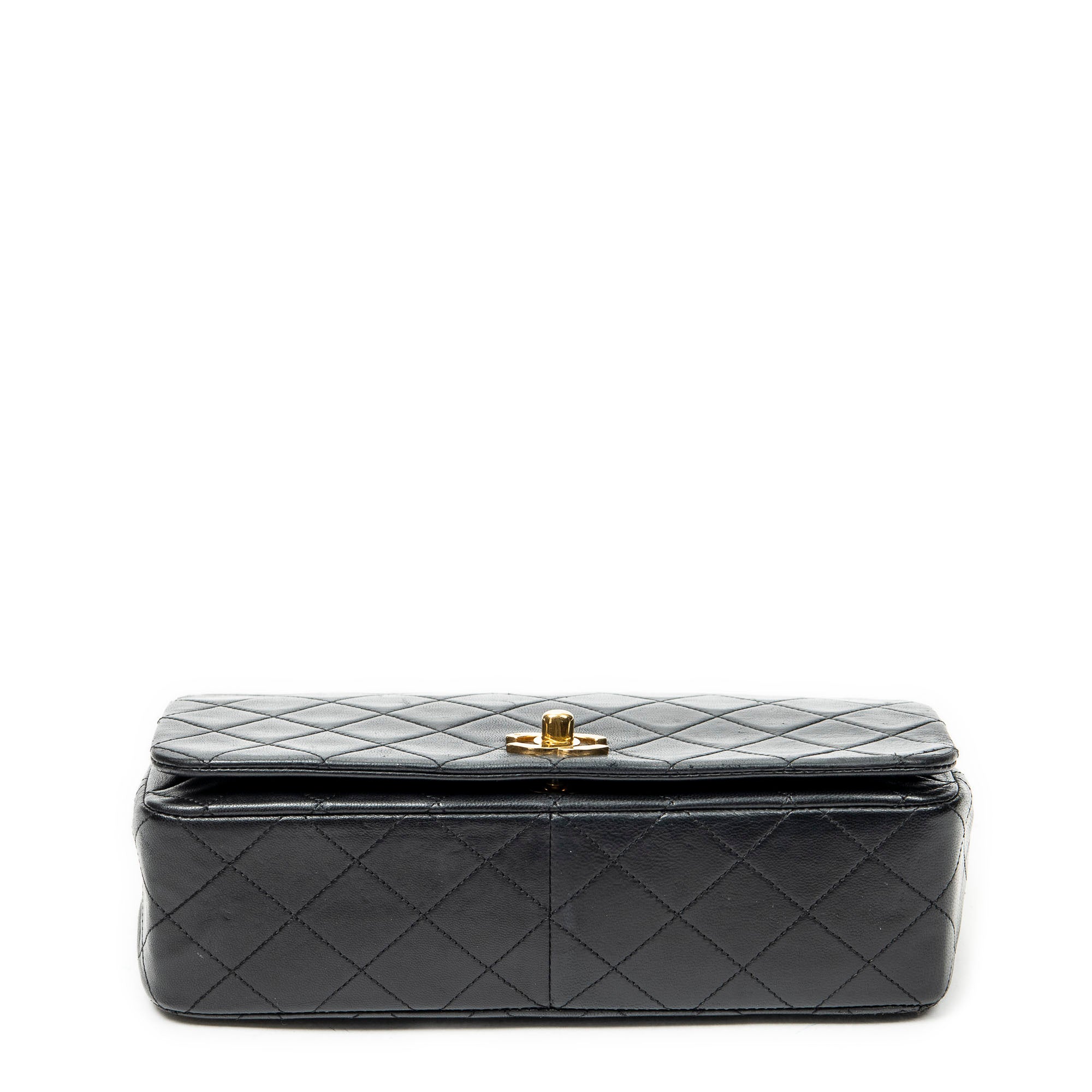 Shoulder Bag Mademoiselle Full Flap Black Quilted Lambskin Leather