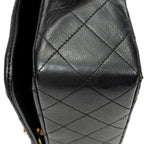 Shoulder Bag Mademoiselle Full Flap Black Quilted Lambskin Leather