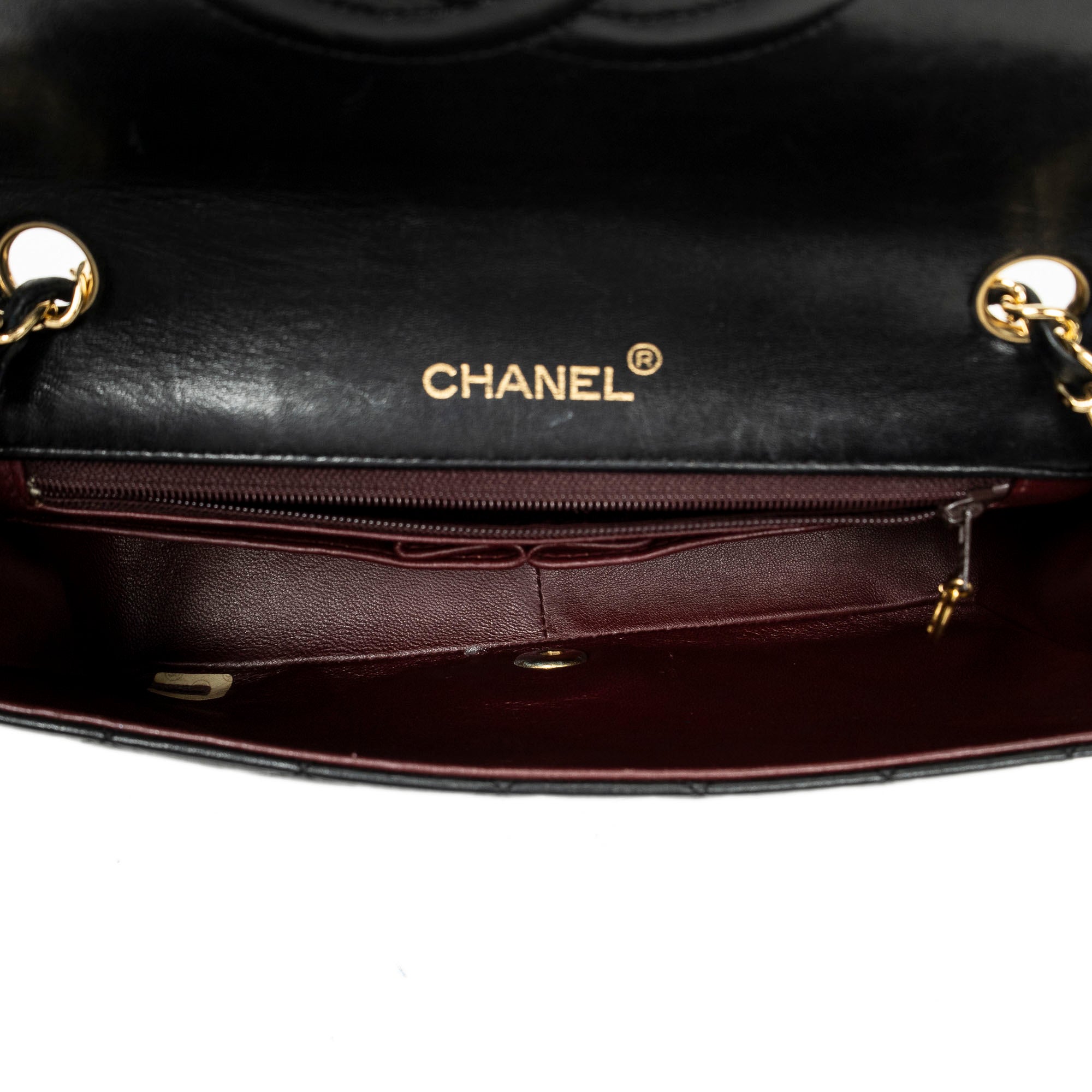 Shoulder Bag Mademoiselle Full Flap Black Quilted Lambskin Leather