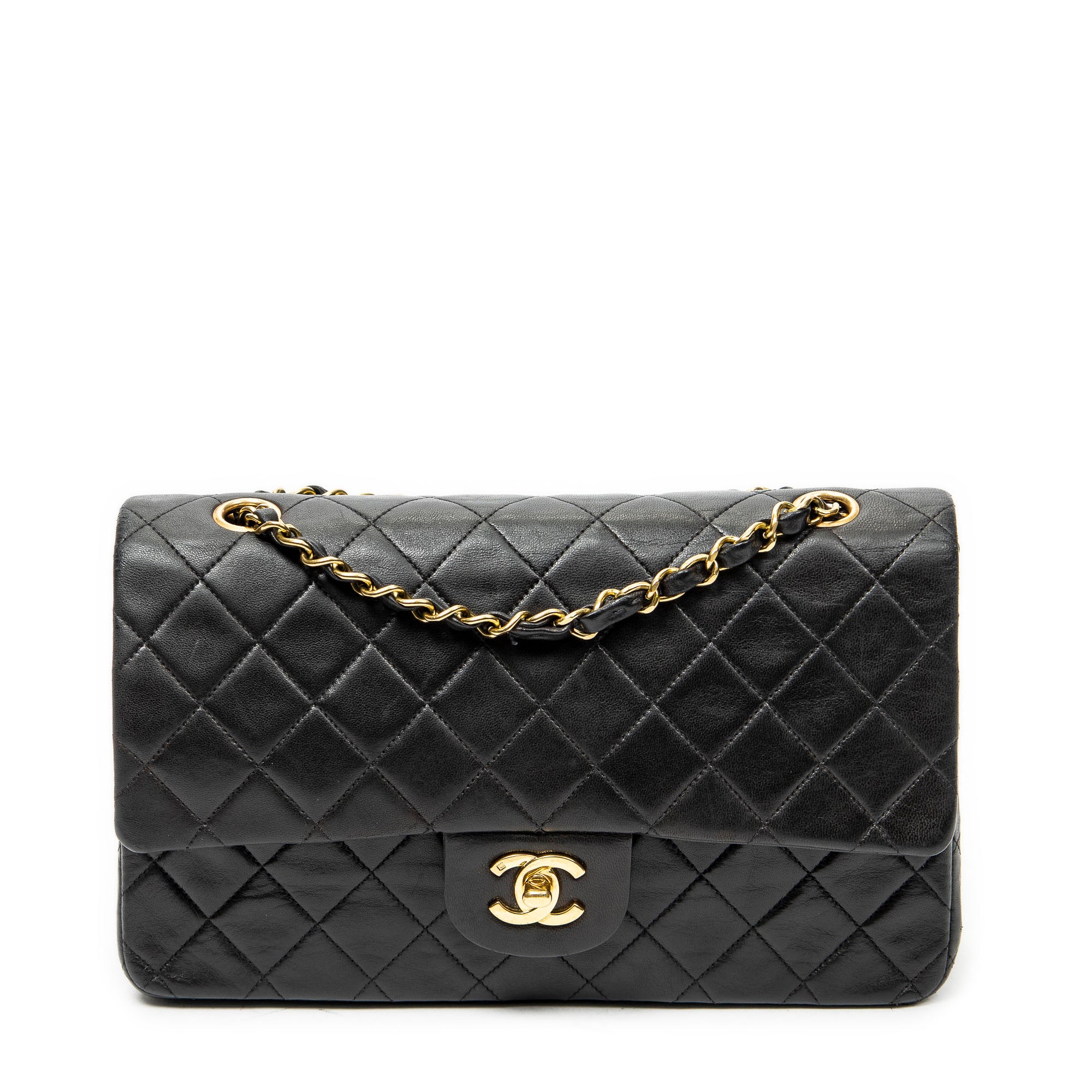 Shoulder Bag Classic Double Flap 26 Black Quilted Lambskin Leather
