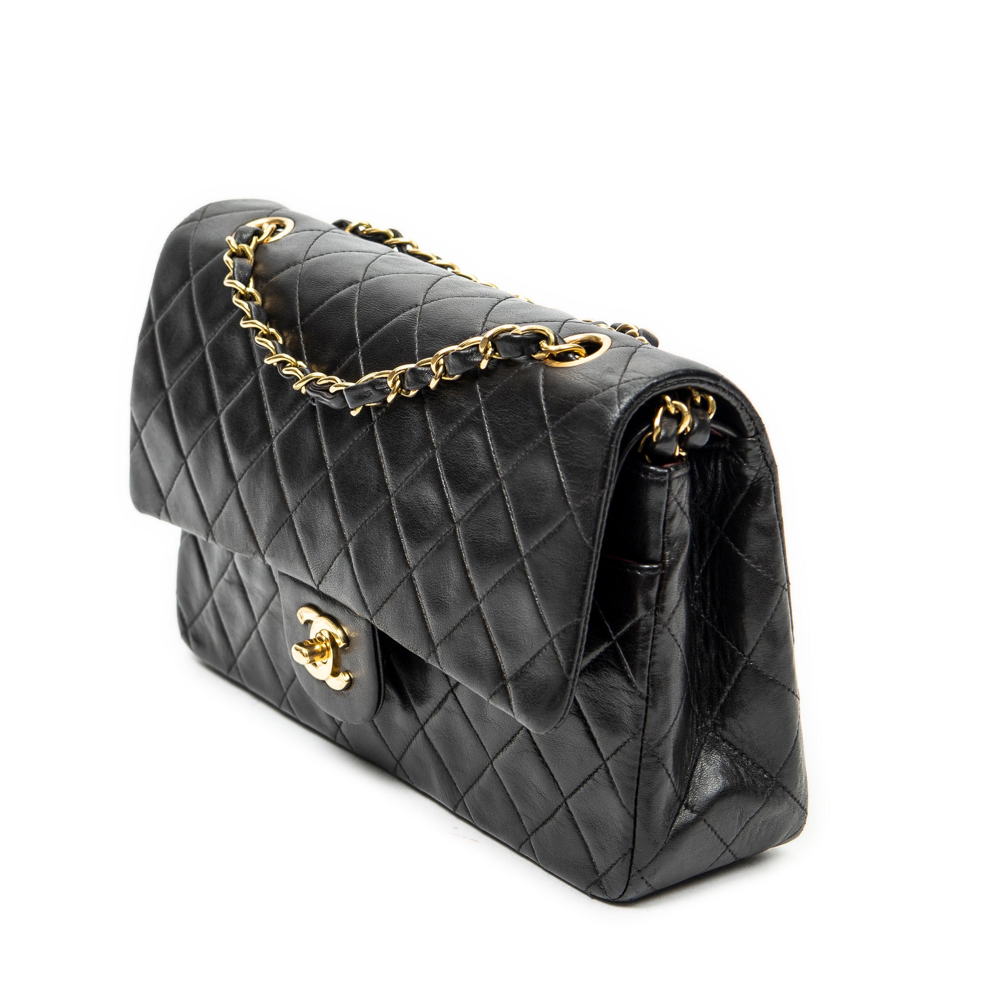 Shoulder Bag Classic Double Flap 26 Black Quilted Lambskin Leather