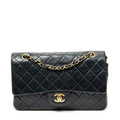 Shoulder Bag Classic Double Flap 26 Black Quilted Lambskin Leather