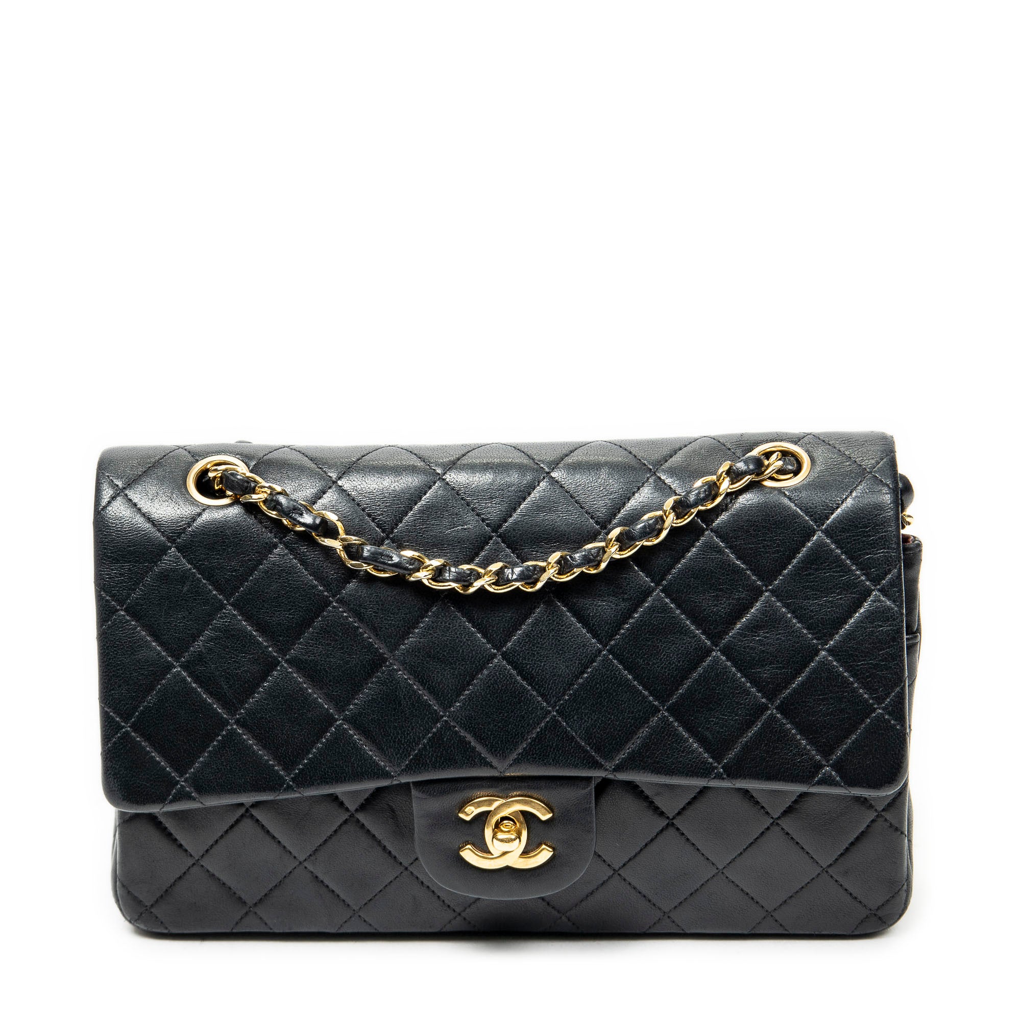 Shoulder Bag Classic Double Flap 26 Black Quilted Lambskin Leather
