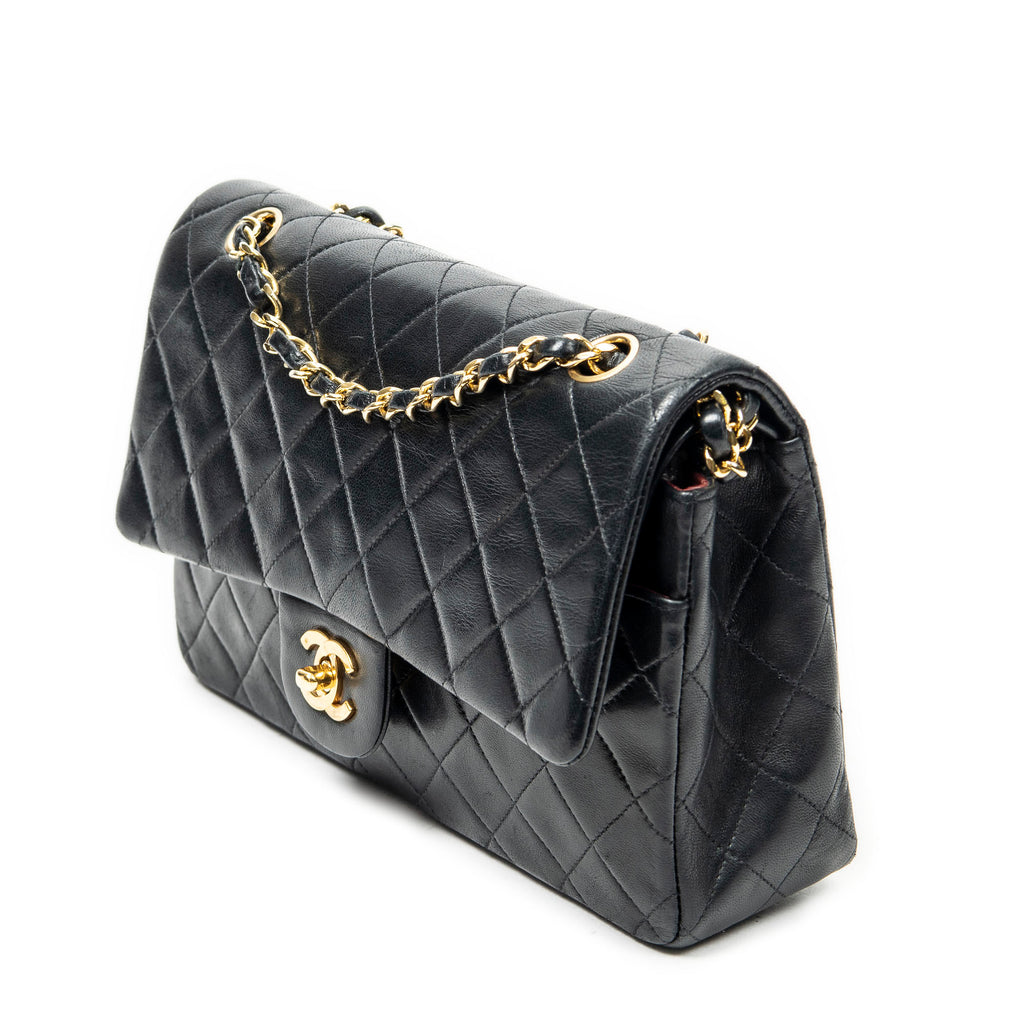 Shoulder Bag Classic Double Flap 26 Black Quilted Lambskin Leather