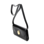 Shoulder Bag Vintage CD Flap Crossbody Black Grained Calfskin Leather