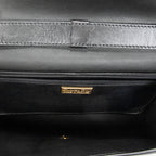 Shoulder Bag Vintage CD Flap Crossbody Black Grained Calfskin Leather