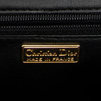 Shoulder Bag Vintage CD Flap Crossbody Black Grained Calfskin Leather