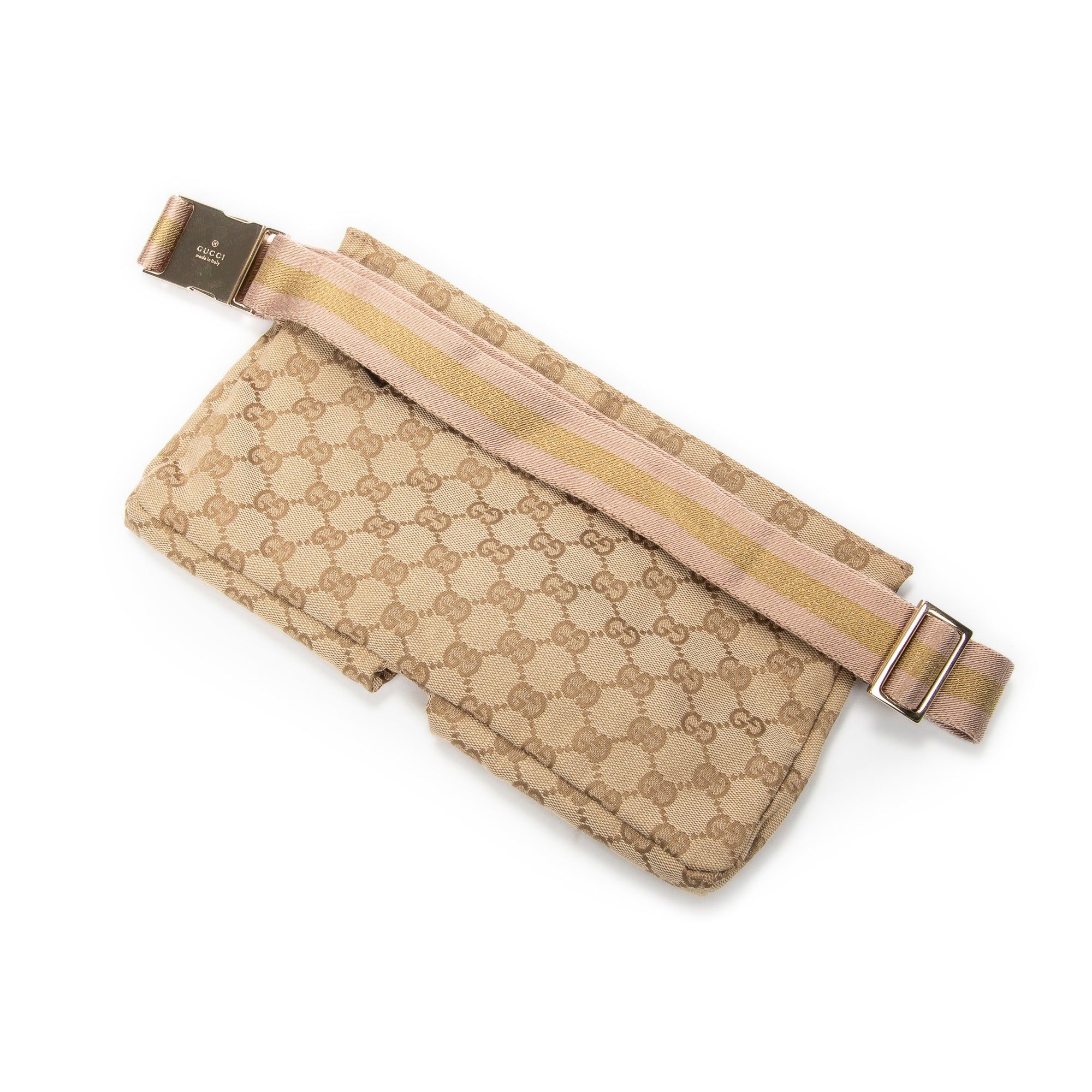 Waist Bag Waist Pouch Beige Monogrammed Canvas