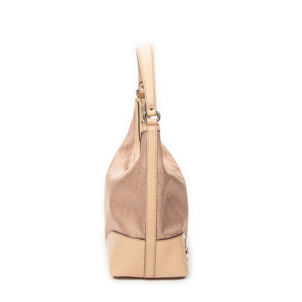 Shoulder Bag Medium Lovely Heart Hobo Light Pink Metallic Monogrammed Canvas
