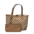 Shoulder Bag Small Craft Tote Beige Monogrammed Canvas