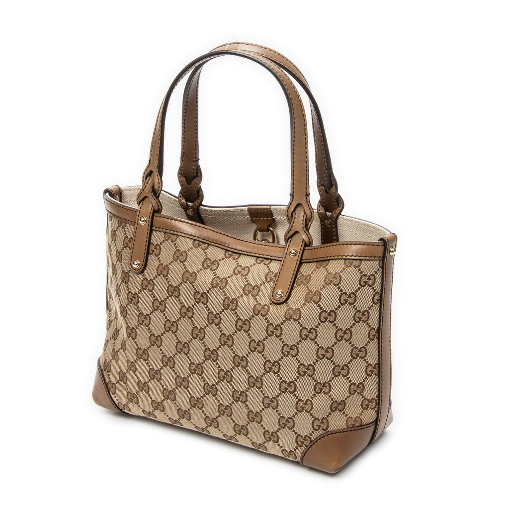 Shoulder Bag Small Craft Tote Beige Monogrammed Canvas
