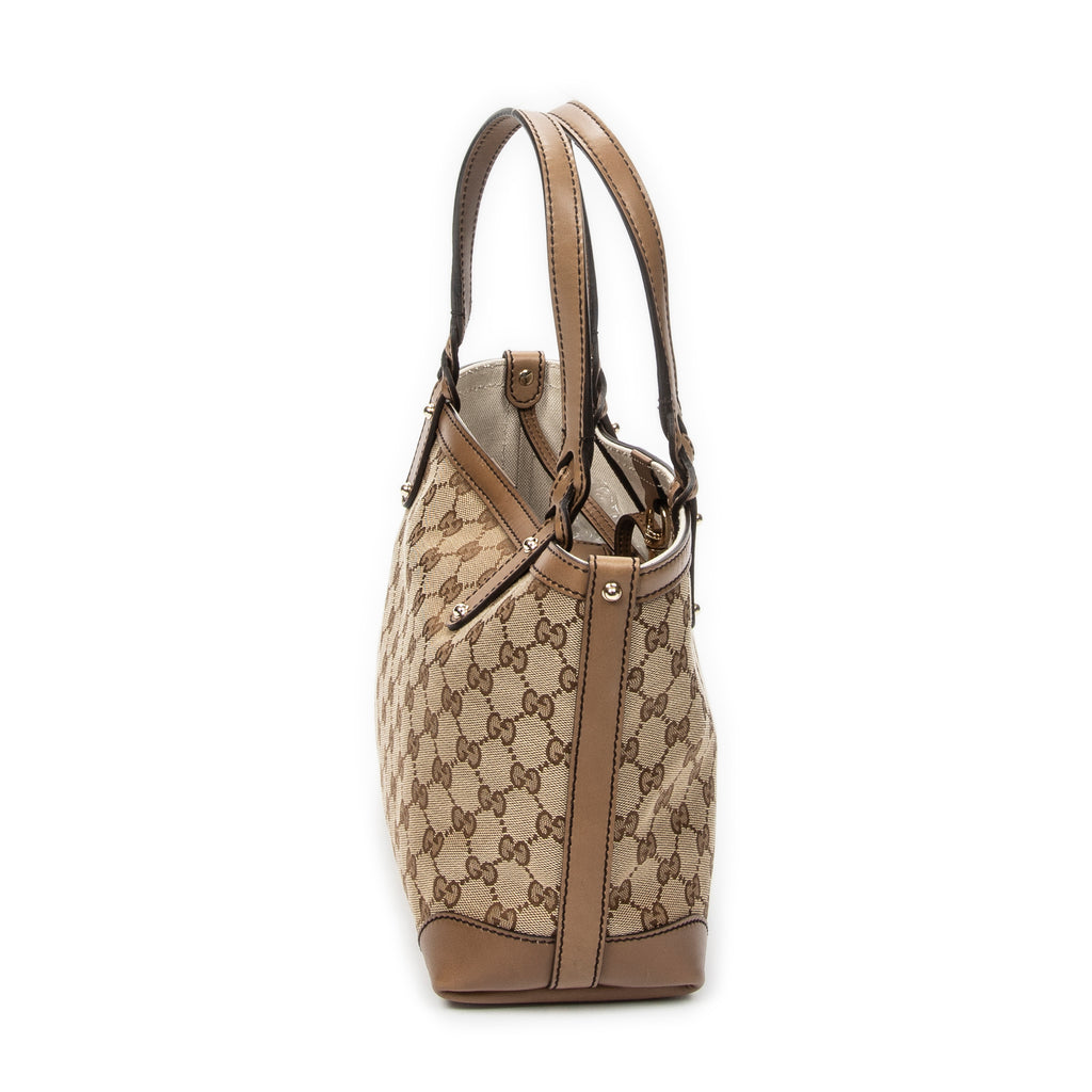 Shoulder Bag Small Craft Tote Beige Monogrammed Canvas