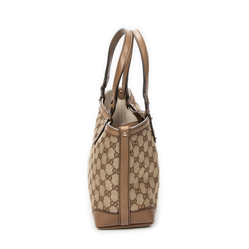 Shoulder Bag Small Craft Tote Beige Monogrammed Canvas