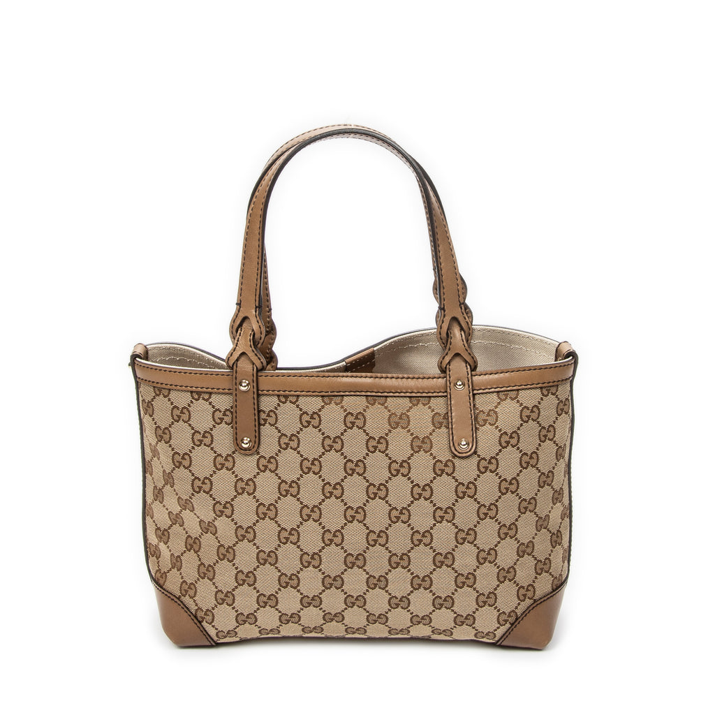 Shoulder Bag Small Craft Tote Beige Monogrammed Canvas