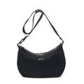Shoulder Bag Round Zip Messenger Black Monogrammed Canvas