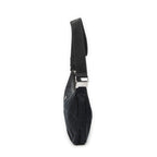 Shoulder Bag Round Zip Messenger Black Monogrammed Canvas