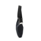 Shoulder Bag Round Zip Messenger Black Monogrammed Canvas