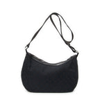 Shoulder Bag Round Zip Messenger Black Monogrammed Canvas