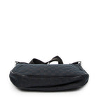 Shoulder Bag Round Zip Messenger Black Monogrammed Canvas