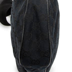 Shoulder Bag Round Zip Messenger Black Monogrammed Canvas