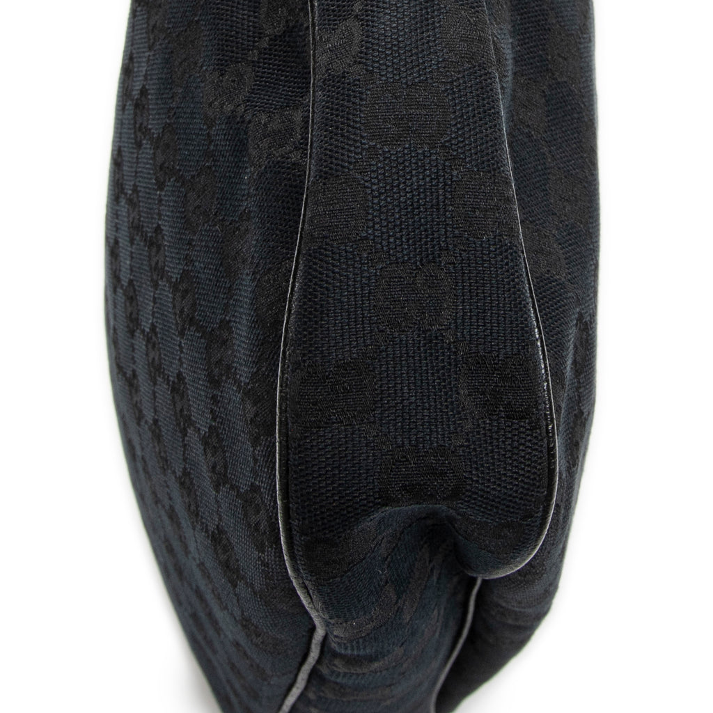 Shoulder Bag Round Zip Messenger Black Monogrammed Canvas