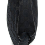 Shoulder Bag Round Zip Messenger Black Monogrammed Canvas