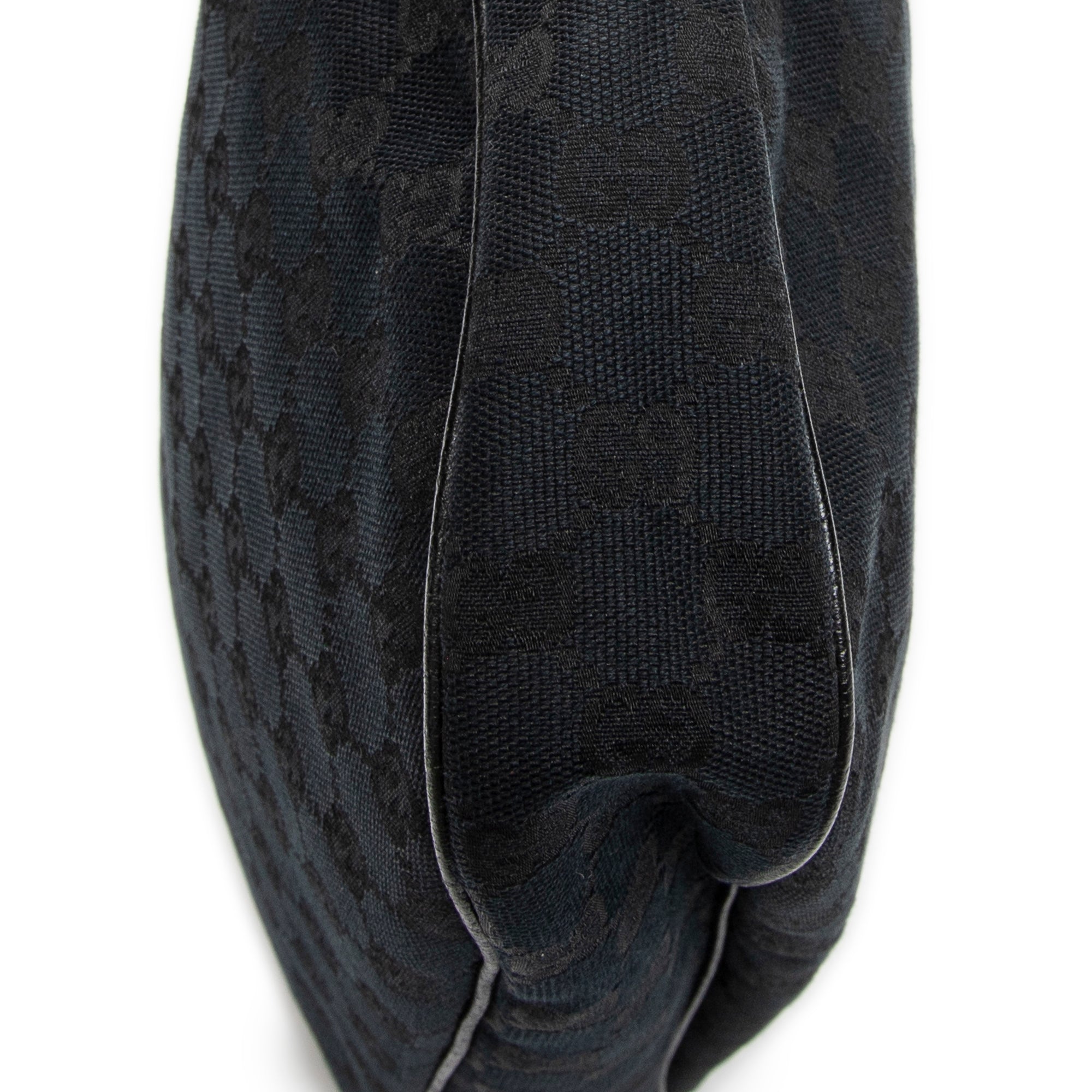 Shoulder Bag Round Zip Messenger Black Monogrammed Canvas