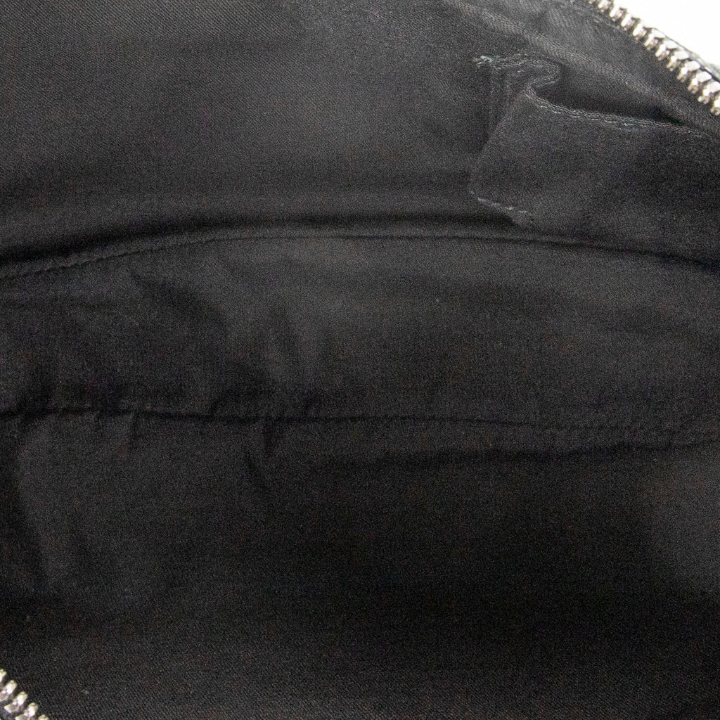 Shoulder Bag Round Zip Messenger Black Monogrammed Canvas