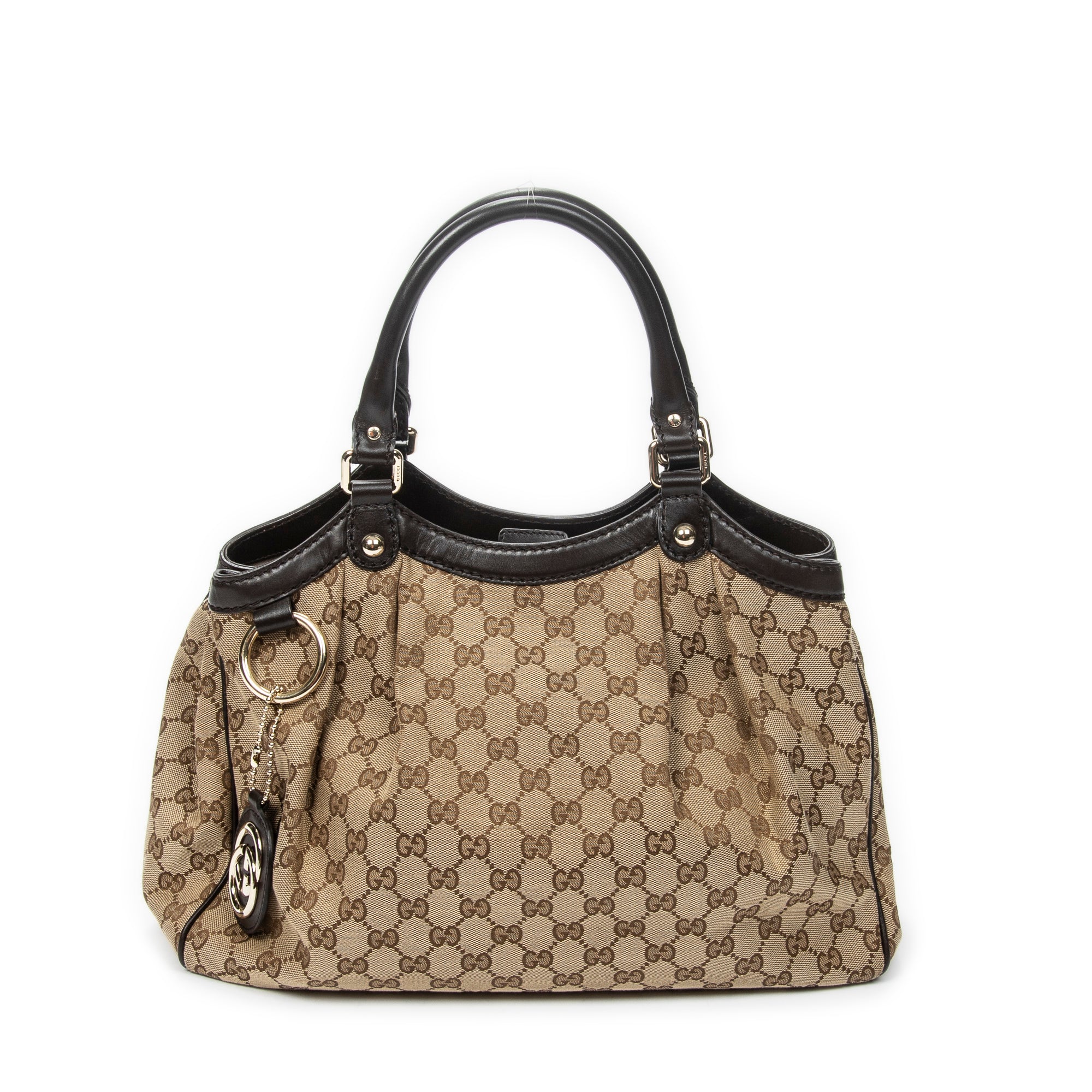 Shoulder Bag Small Sukey Tote Beige Monogrammed Canvas