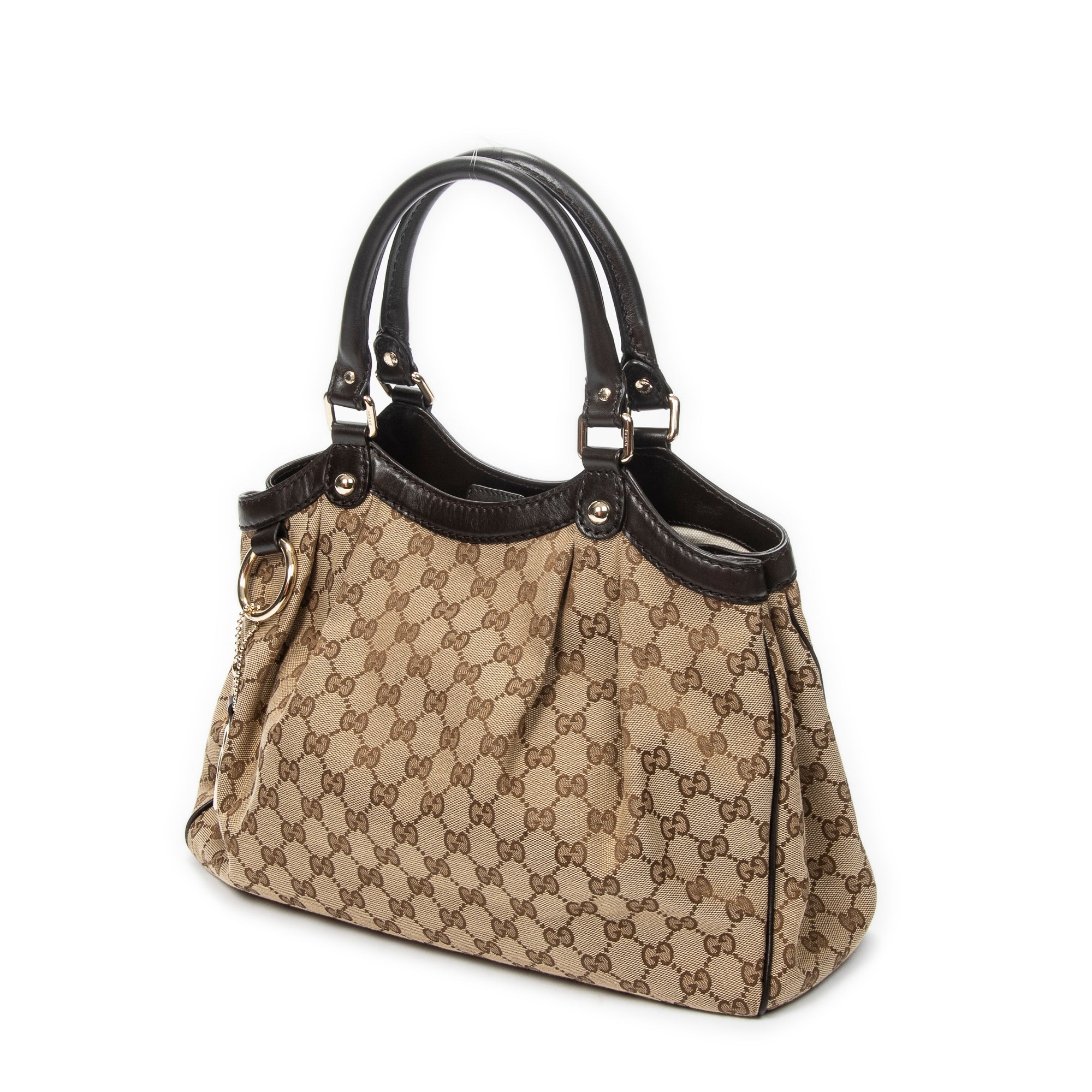 Shoulder Bag Small Sukey Tote Beige Monogrammed Canvas