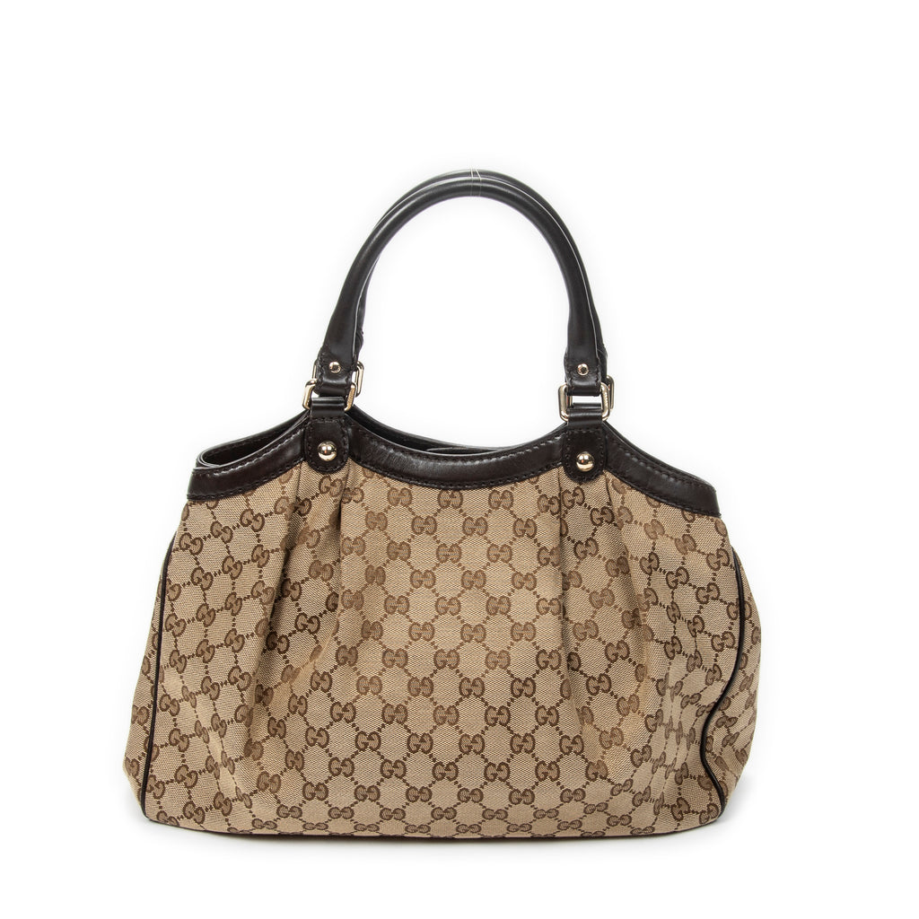 Shoulder Bag Small Sukey Tote Beige Monogrammed Canvas