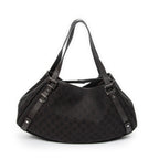 Shoulder Bag Abbey Hobo Diagonal Dark Brown Monogrammed Denim Canvas