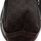 Shoulder Bag Abbey Hobo Diagonal Dark Brown Monogrammed Denim Canvas