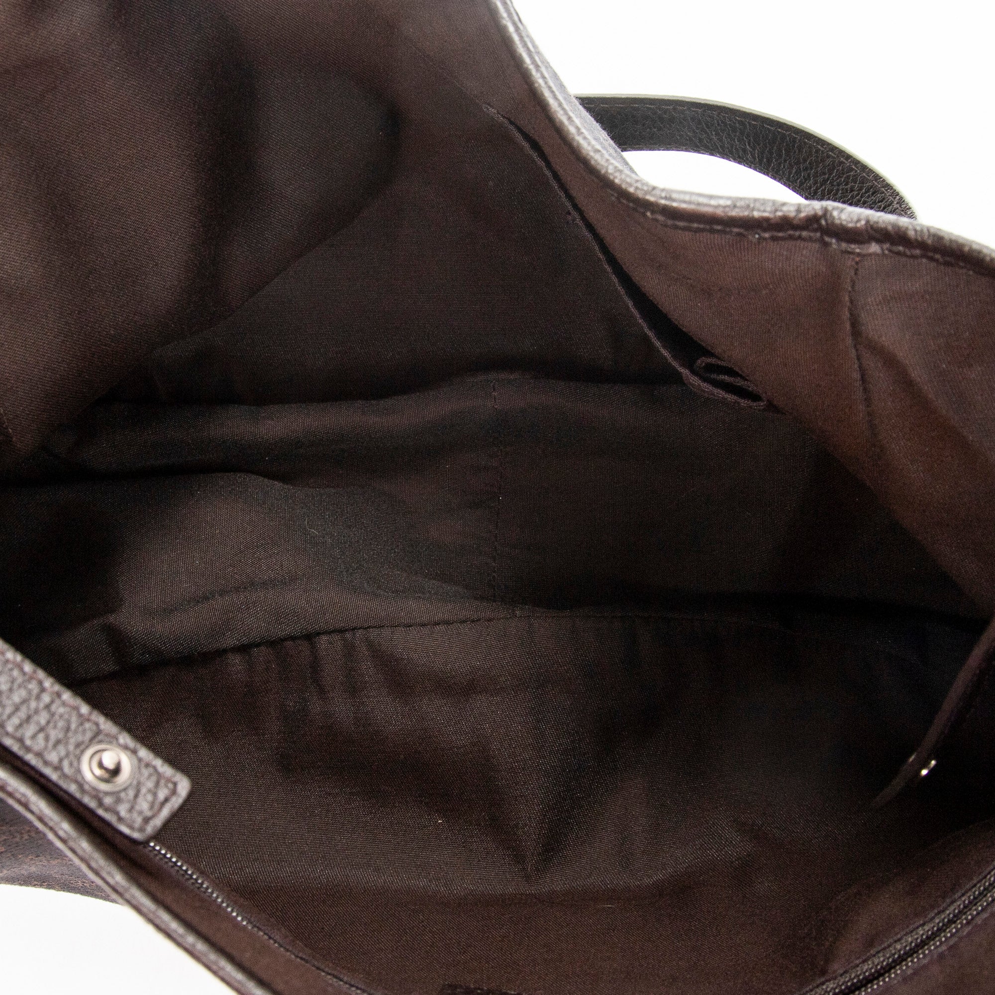 Shoulder Bag Abbey Hobo Diagonal Dark Brown Monogrammed Denim Canvas