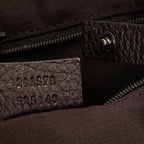 Shoulder Bag Abbey Hobo Diagonal Dark Brown Monogrammed Denim Canvas