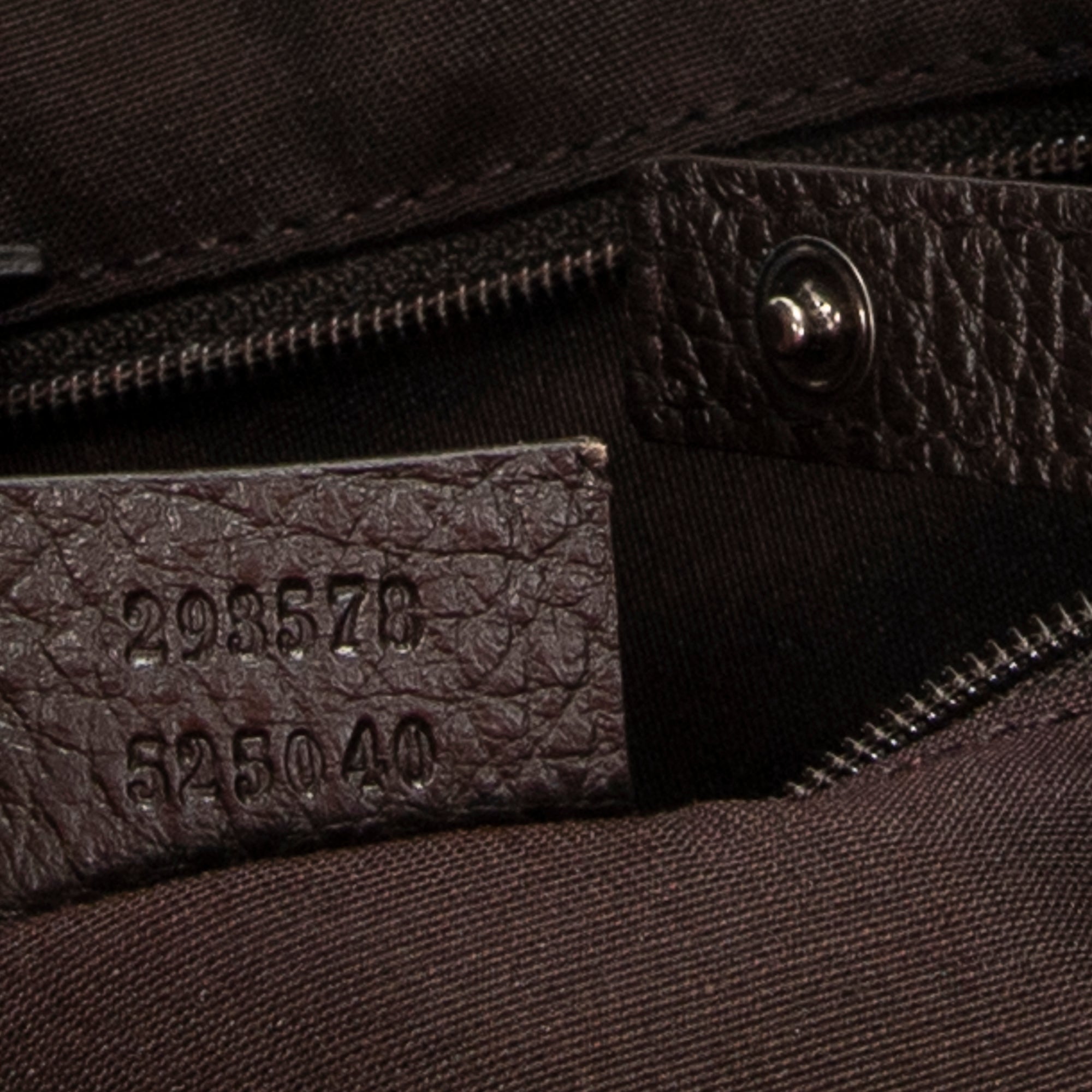 Shoulder Bag Abbey Hobo Diagonal Dark Brown Monogrammed Denim Canvas
