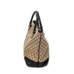 Shoulder Bag Large Twisted Handle Zip Tote Beige Monogrammed Canvas