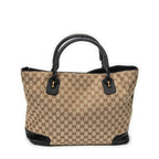 Shoulder Bag Large Twisted Handle Zip Tote Beige Monogrammed Canvas