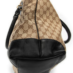 Shoulder Bag Large Twisted Handle Zip Tote Beige Monogrammed Canvas