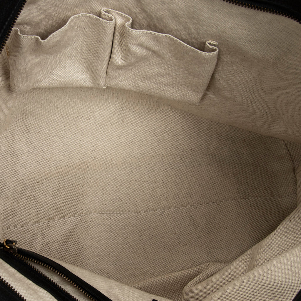 Shoulder Bag Large Twisted Handle Zip Tote Beige Monogrammed Canvas