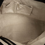 Shoulder Bag Large Twisted Handle Zip Tote Beige Monogrammed Canvas
