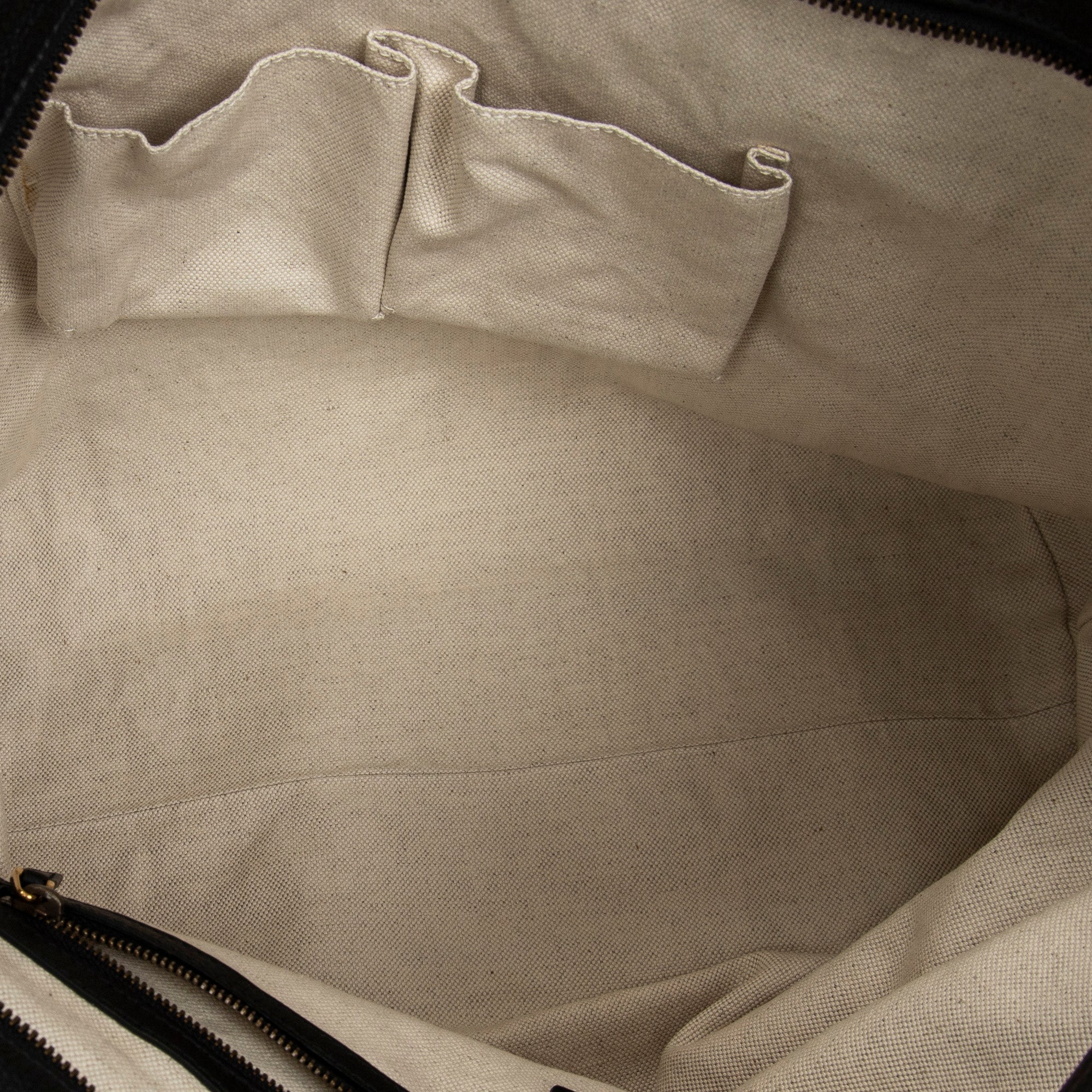 Shoulder Bag Large Twisted Handle Zip Tote Beige Monogrammed Canvas