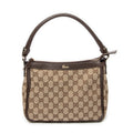 Shoulder Bag Small Abbey Top Handle Beige Monogrammed Canvas