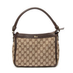 Shoulder Bag Small Abbey Top Handle Beige Monogrammed Canvas