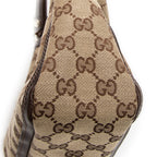 Shoulder Bag Small Abbey Top Handle Beige Monogrammed Canvas